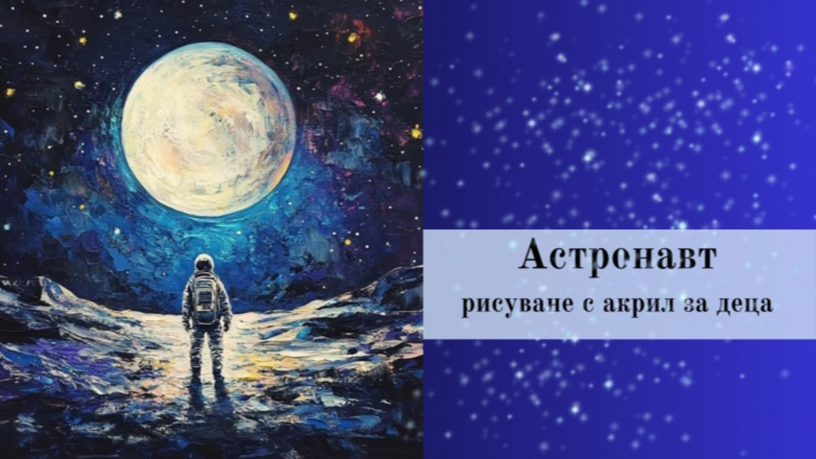 Астронавт - рисуване с акрил за деца
