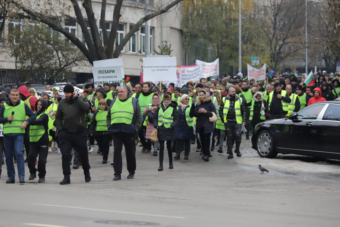 Недоволни фермери протестираха в центъра на София